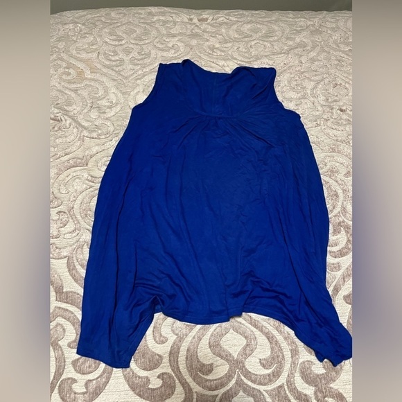 Cobalt Blue Tank Top for Women | Casual Sleeveless Tunic | Flared Hem Swing - Picture 5 of 7